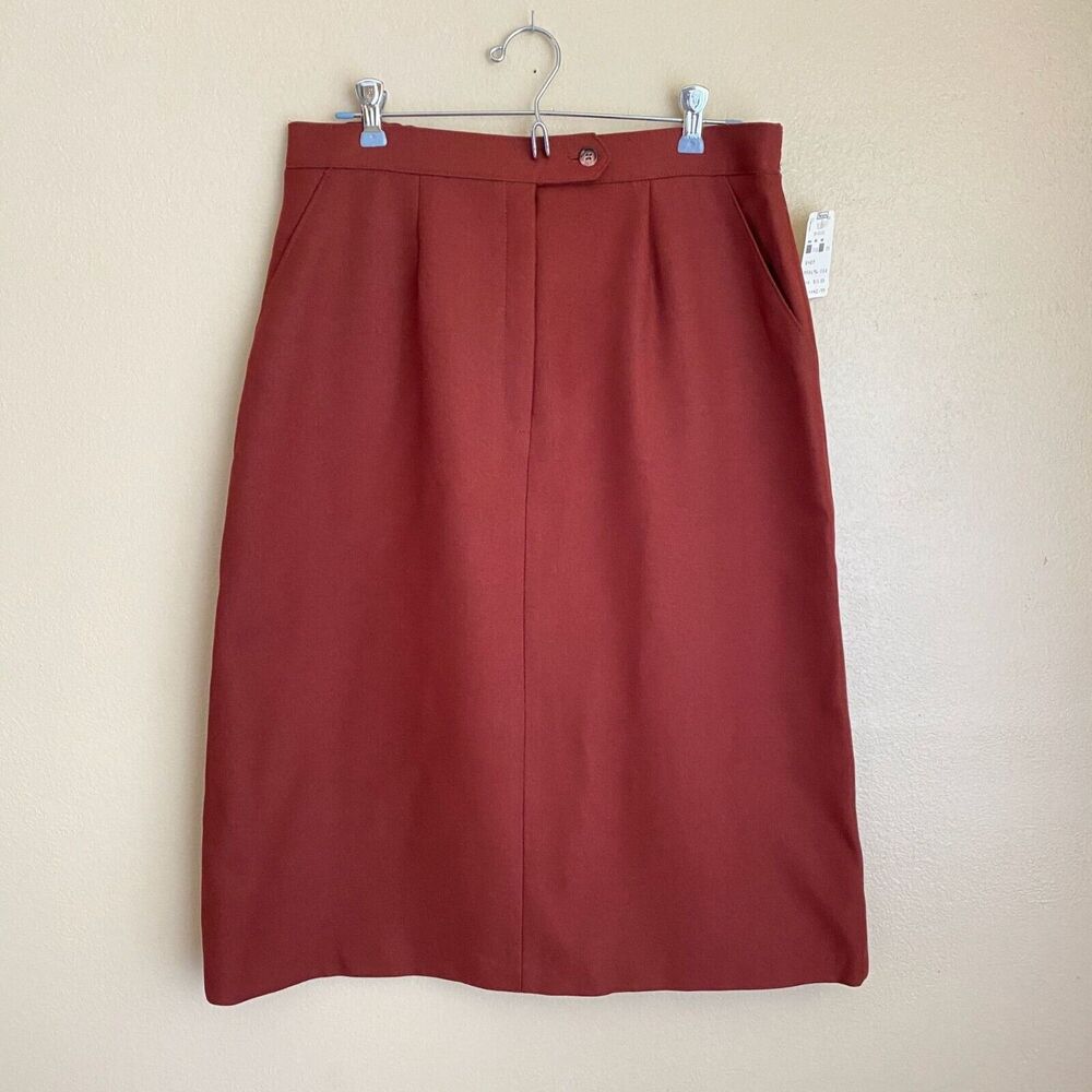 NWT Deadstock VTG Sears Fashion Place Size L Burnt Dark Orange Mod Skirt Pockets